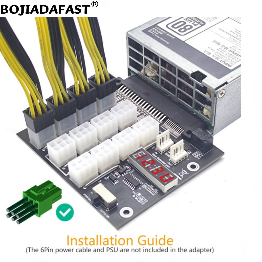 12 Ports PCIE 6Pin Connector S - 2400W Server Psu Breakout Board review and price