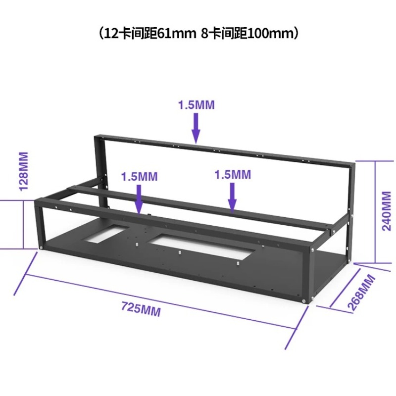 12 GPU Mining Rig Frame Open A - 12 Gpu Open Air Frame Case review and price